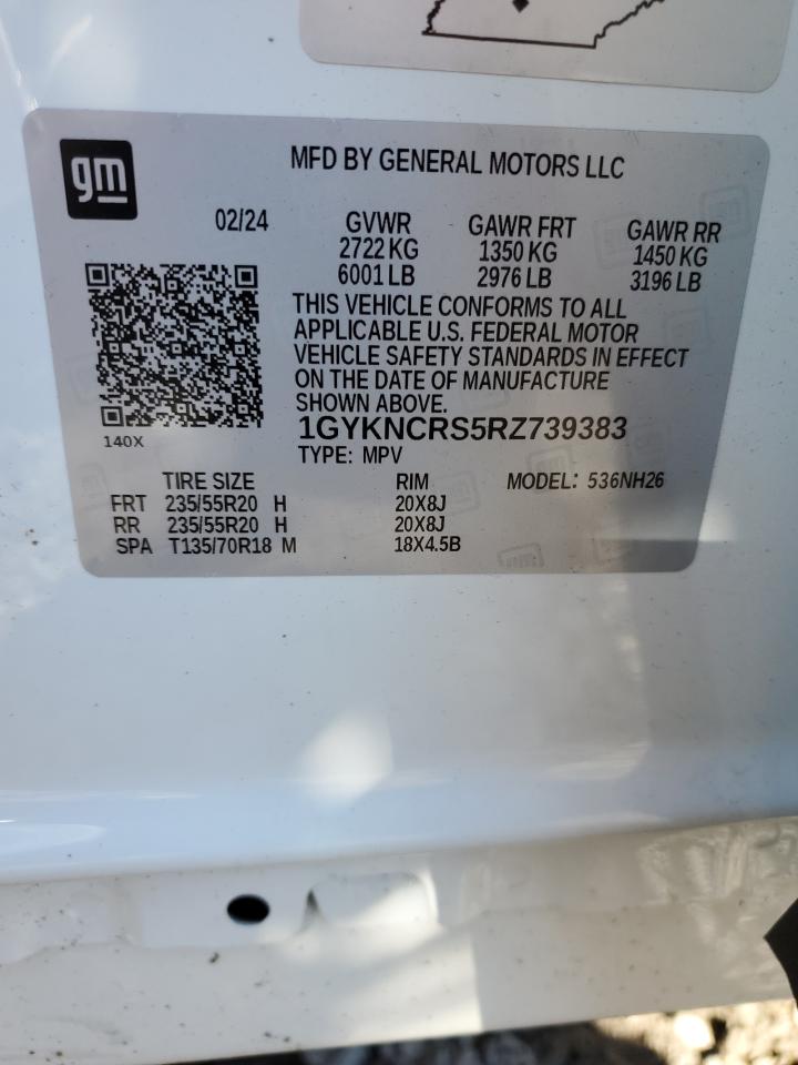 2024 CADILLAC XT5 PREMIUM LUXURY VIN:1GYKNCRS5RZ739383