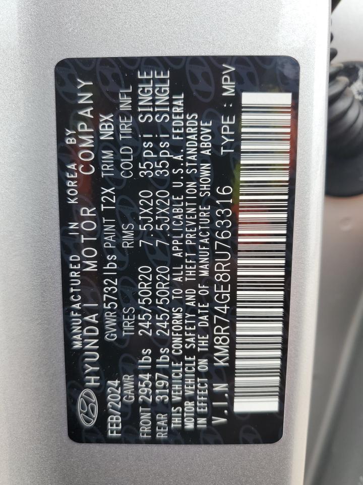 2024 HYUNDAI PALISADE CALLIGRAPHY VIN:KM8R74GE8RU763316