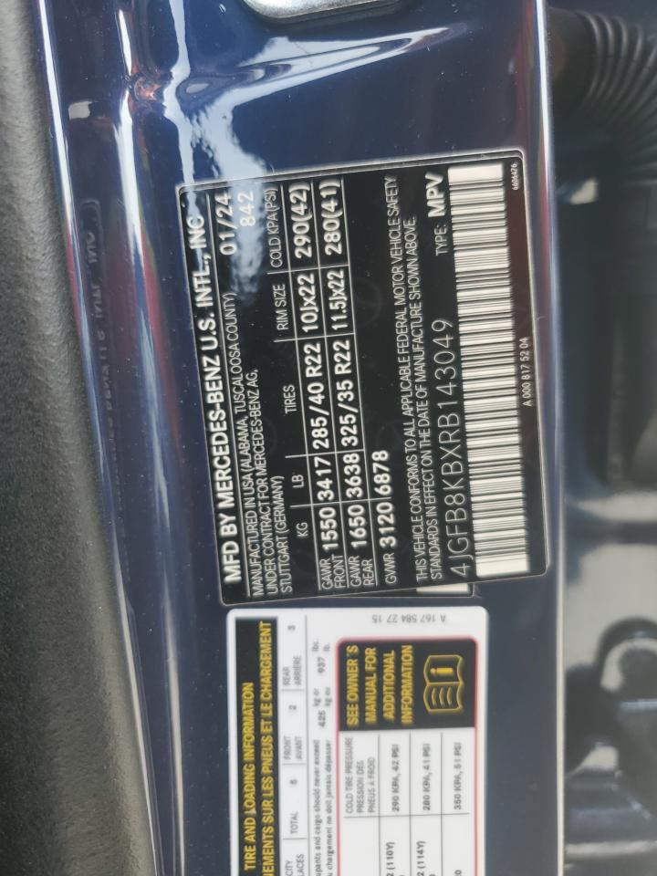 2024 MERCEDES-BENZ GLE 63 S 4MATIC AMG VIN:4JGFB8KBXRB143049