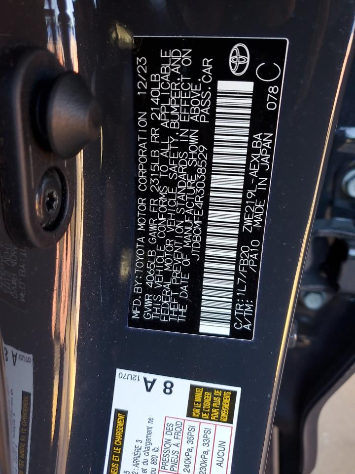 2024 TOYOTA COROLLA LE VIN:JTDBCMFE4R3038529