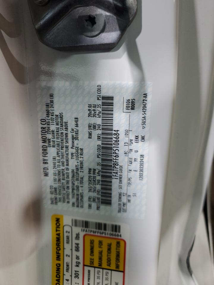 2023 FORD MUSTANG GT VIN:1FATP8FF6P5106684
