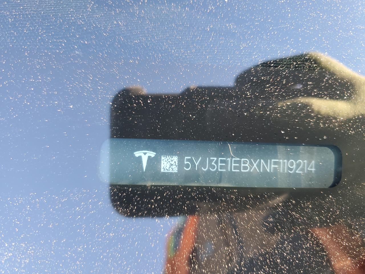 2022 TESLA MODEL 3  VIN:5YJ3E1EBXNF119214
