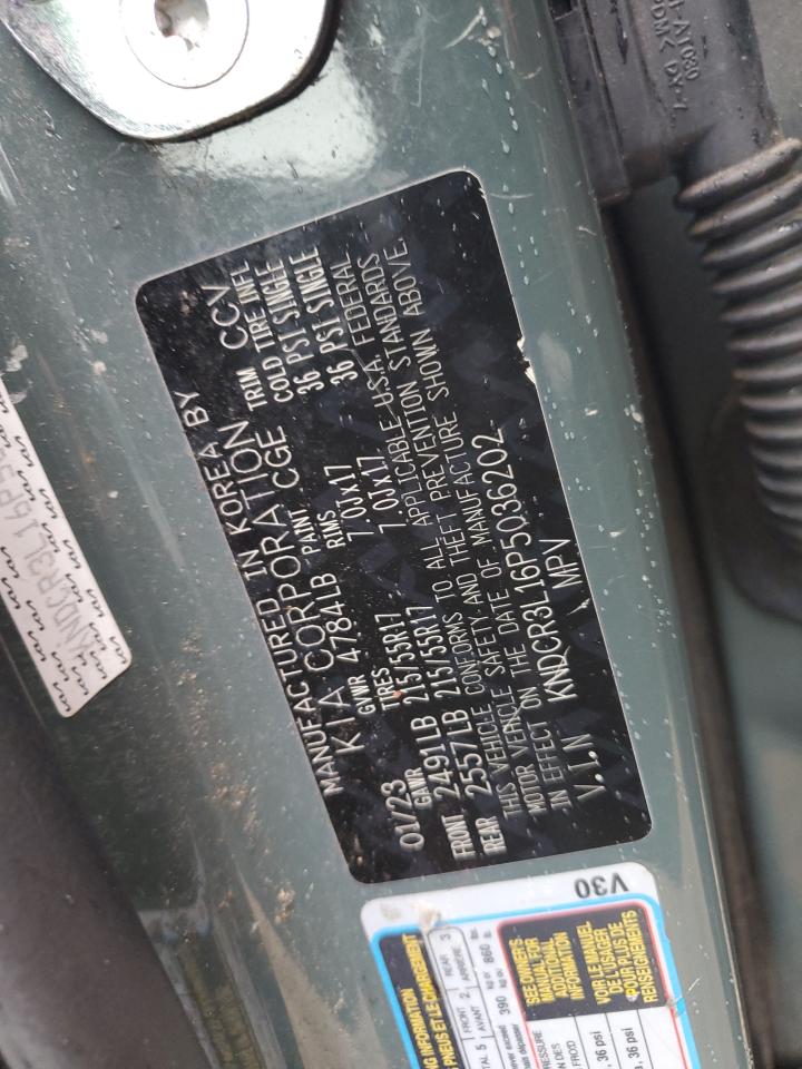 2023 KIA NIRO WIND VIN:KNDCR3L16P5036202