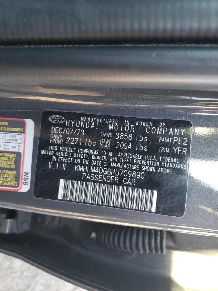 2024 HYUNDAI ELANTRA SEL VIN:KMHLM4DG6RU709890