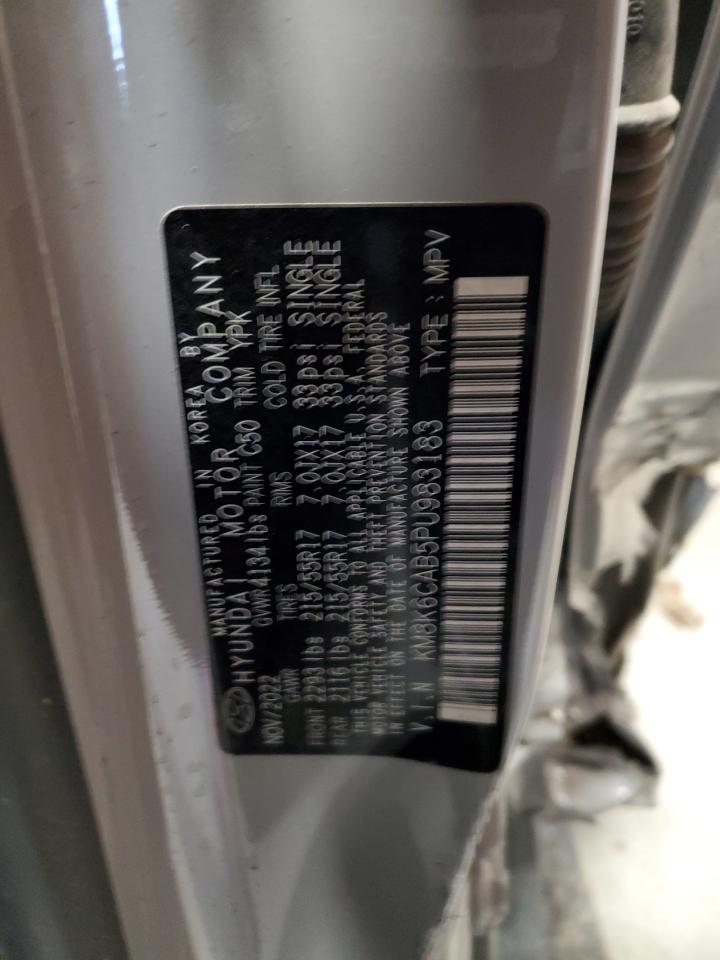 2023 HYUNDAI KONA SEL VIN:KM8K6CAB5PU983183