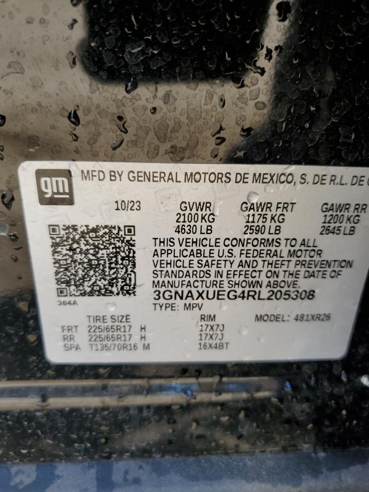 2024 CHEVROLET EQUINOX LT VIN:3GNAXUEG4RL205308