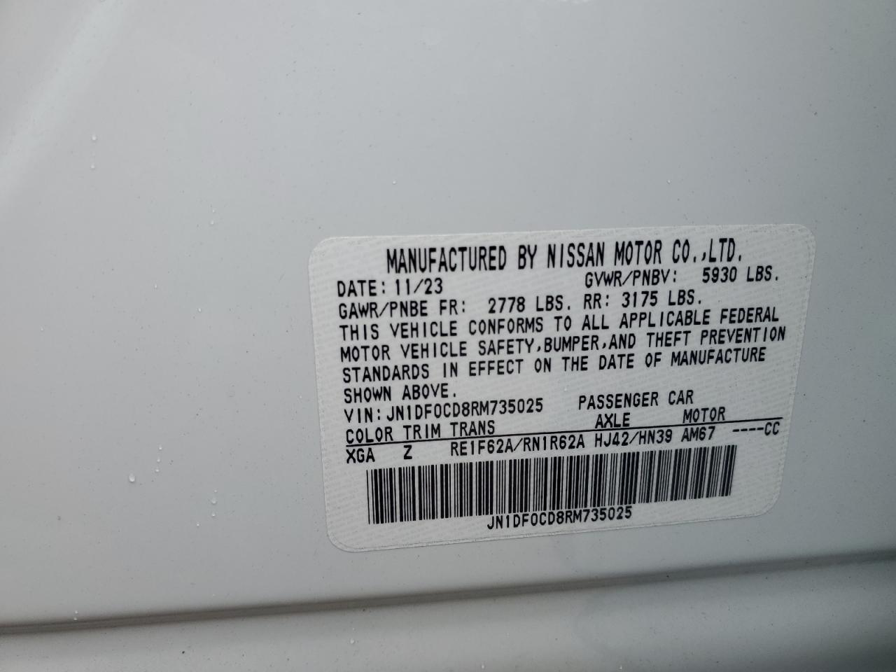 2024 NISSAN ARIYA PLATINUM + VIN:JN1DF0CD8RM735025