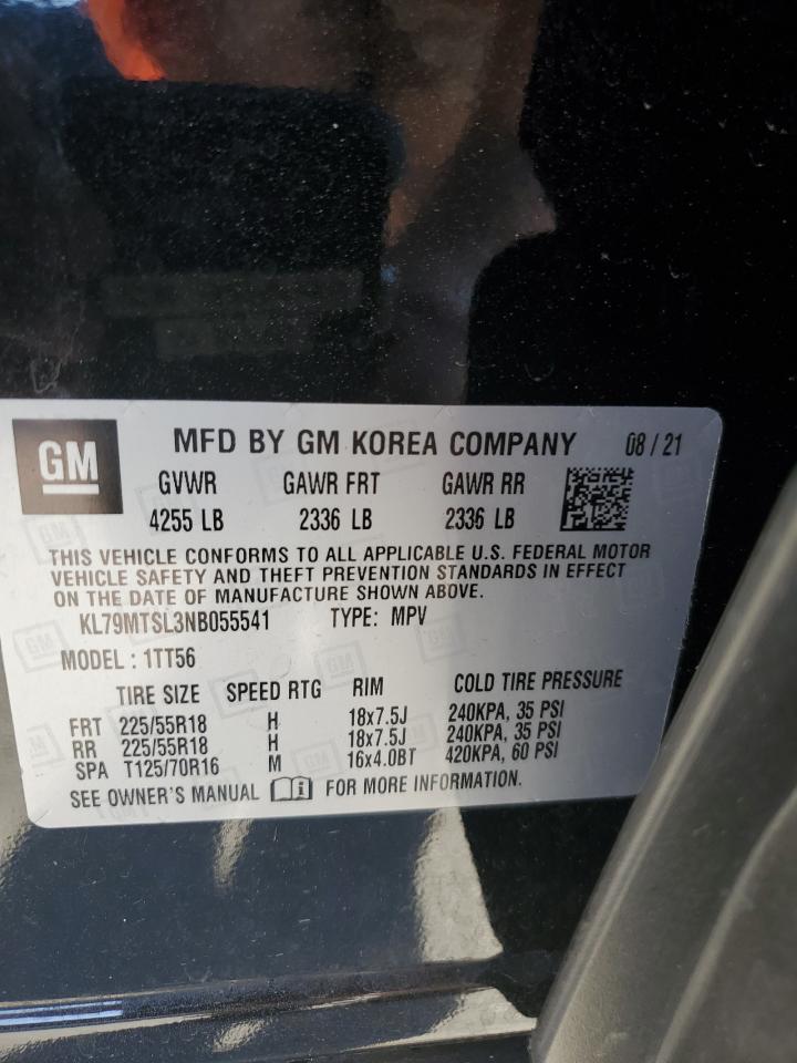 2022 CHEVROLET TRAILBLAZER RS VIN:KL79MTSL3NB055541