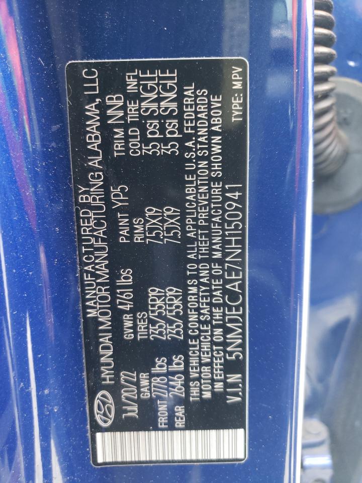 2022 HYUNDAI TUCSON LIMITED VIN:5NMJECAE7NH150941
