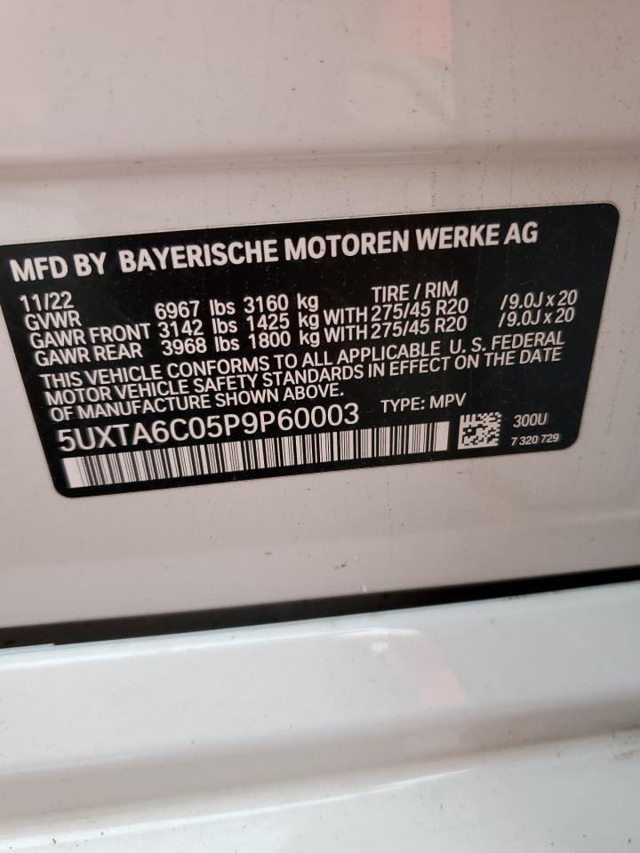 2023 BMW X5 XDRIVE45E VIN:5UXTA6C05P9P60003