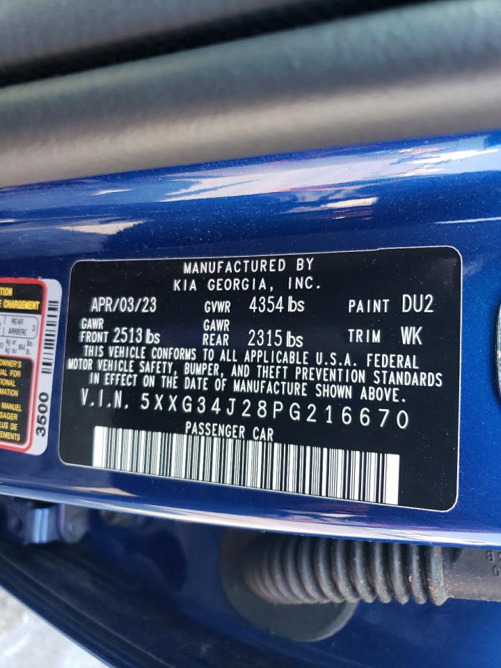 2023 KIA K5 EX VIN:5XXG34J28PG216670
