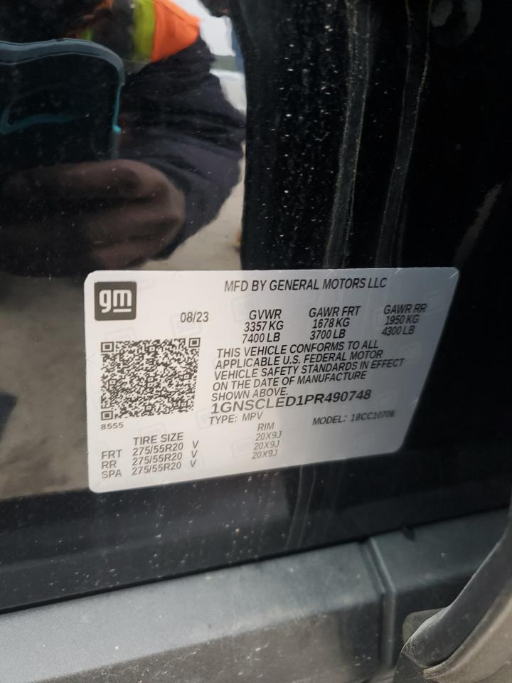 2023 CHEVROLET TAHOE C1500 VIN:1GNSCLED1PR490748