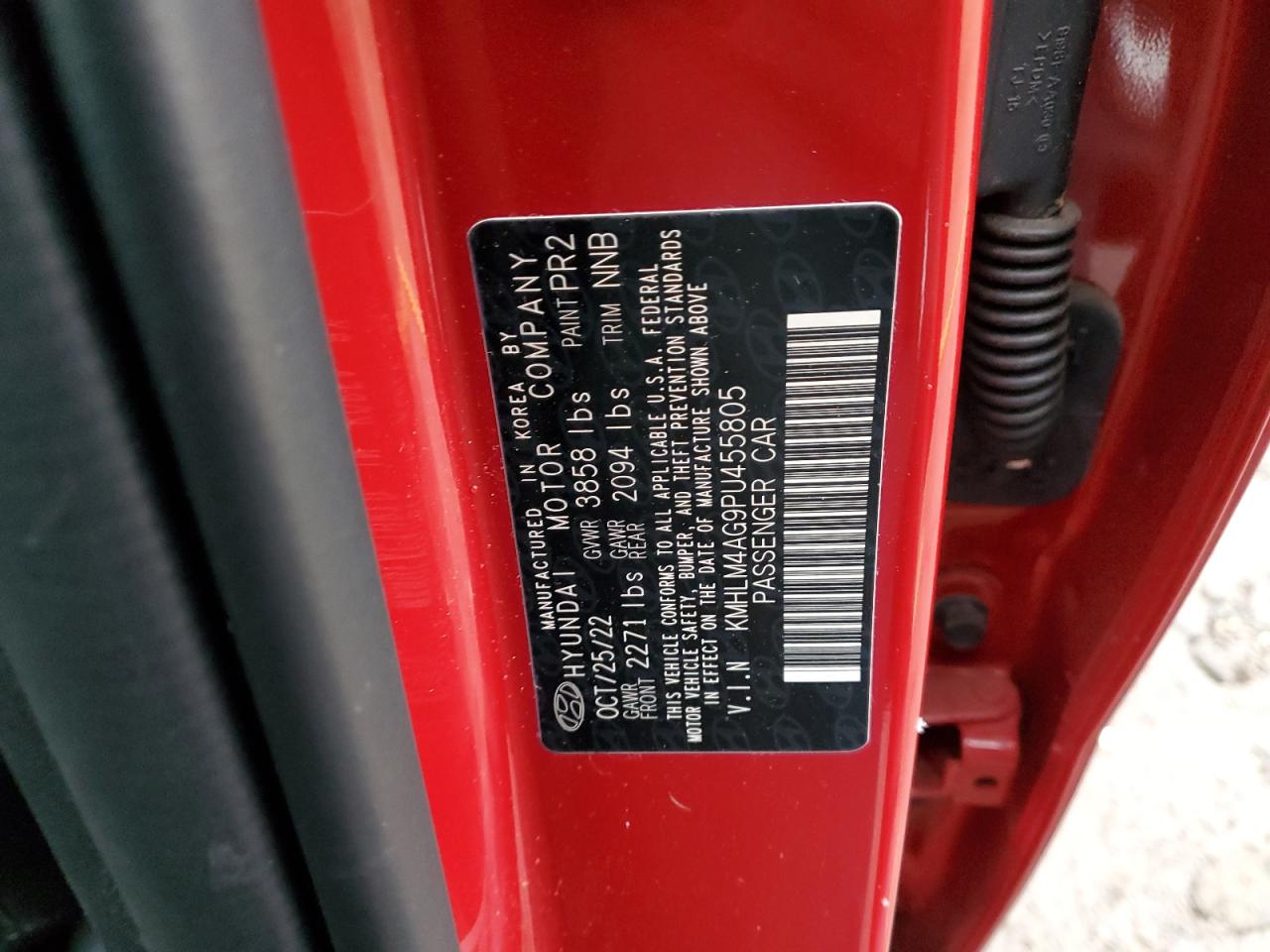 2023 HYUNDAI ELANTRA SEL VIN:KMHLM4AG9PU455805