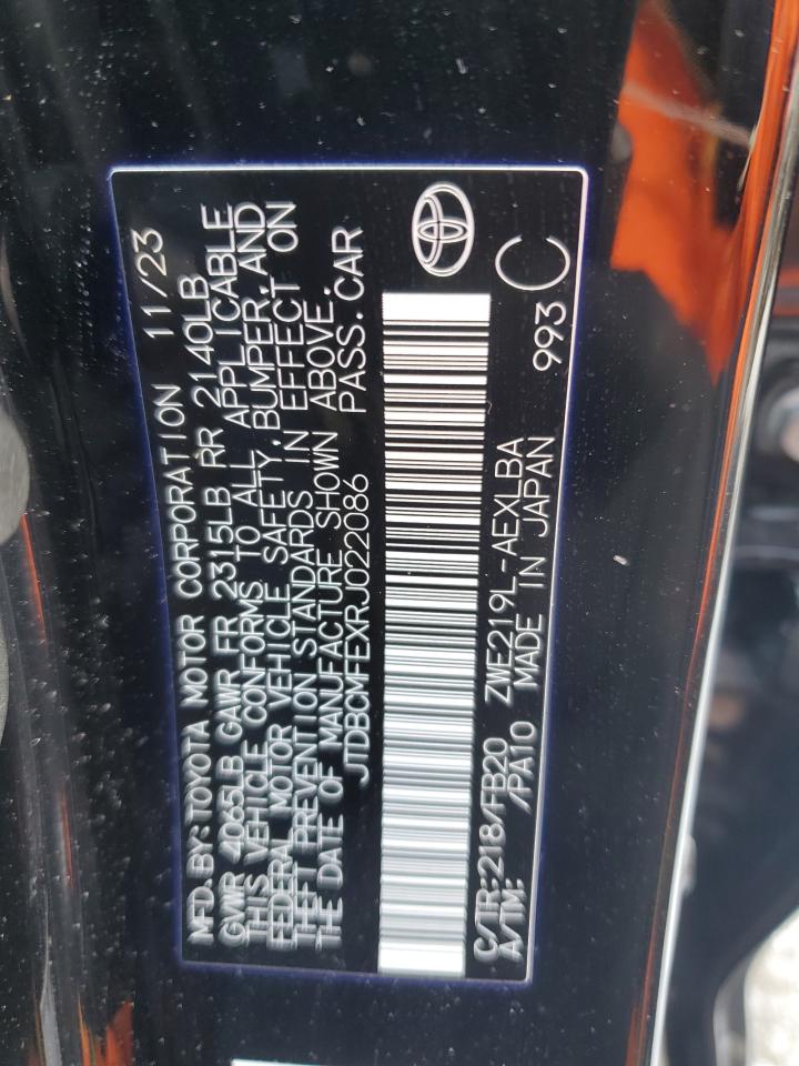 2024 TOYOTA COROLLA LE VIN:JTDBCMFEXRJ022086