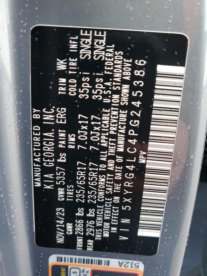2023 KIA SORENTO LX VIN:5XYRG4LC4PG245386