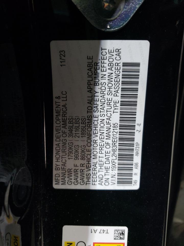 2024 HONDA CIVIC SPORT VIN:19XFL2H83RE012185