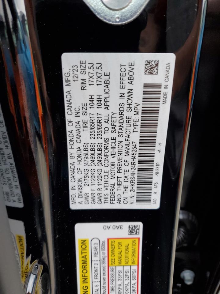 2024 HONDA CR-V LX VIN:2HKRS4H24RH452547
