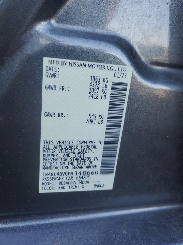 2023 NISSAN ALTIMA S VIN:1N4BL4BV0PN348660