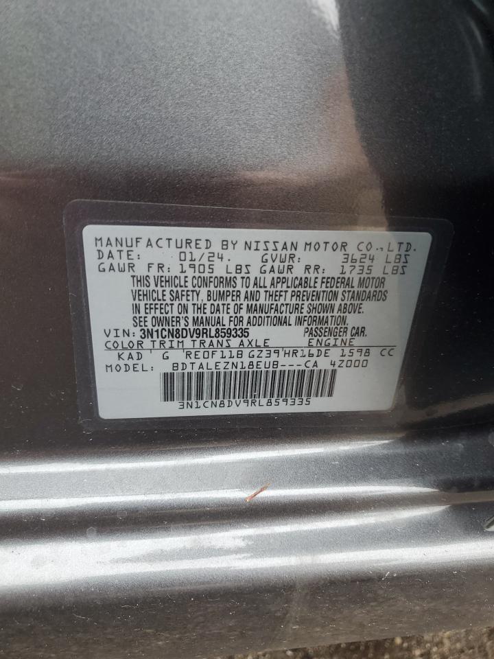 2024 NISSAN VERSA S VIN:3N1CN8DV9RL859335