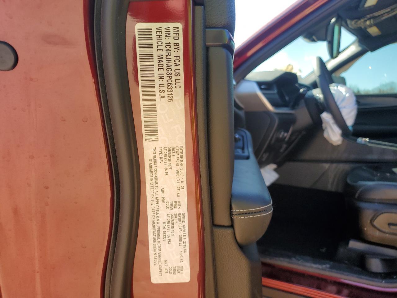 2023 JEEP GRAND CHEROKEE LAREDO VIN:1C4RJHAG8PC633126