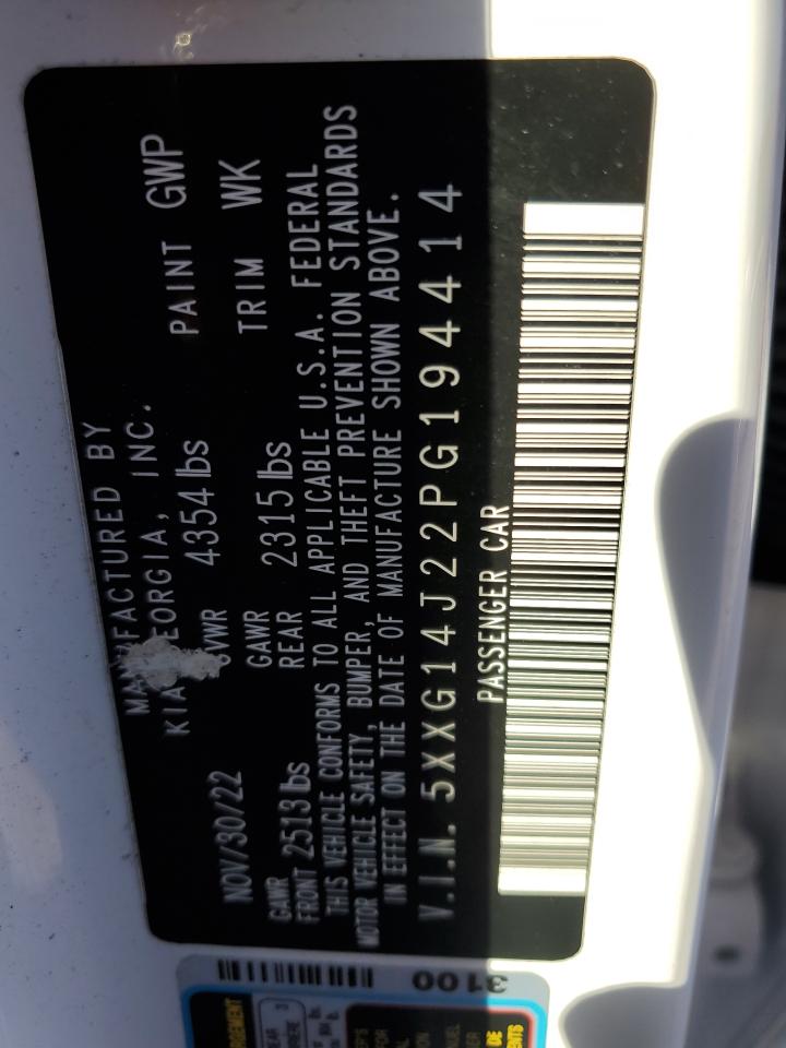 2023 KIA K5 LXS VIN:5XXG14J22PG194414