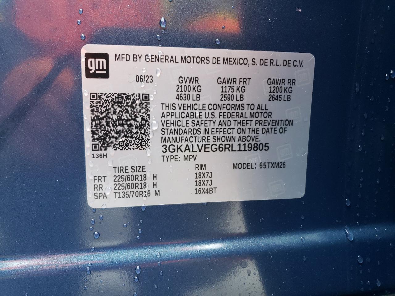 2024 GMC TERRAIN SLT VIN:3GKALVEG6RL119805