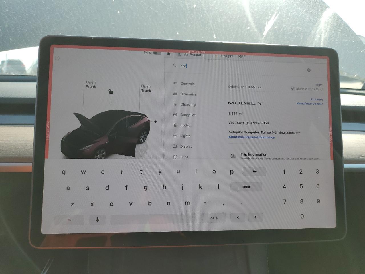 2023 TESLA MODEL Y  VIN:7SAYGDED7PF957158