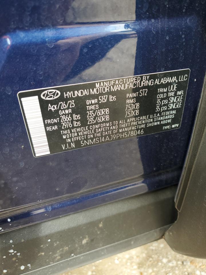 2023 HYUNDAI SANTA FE SE VIN:5NMS14AJ9PH578046