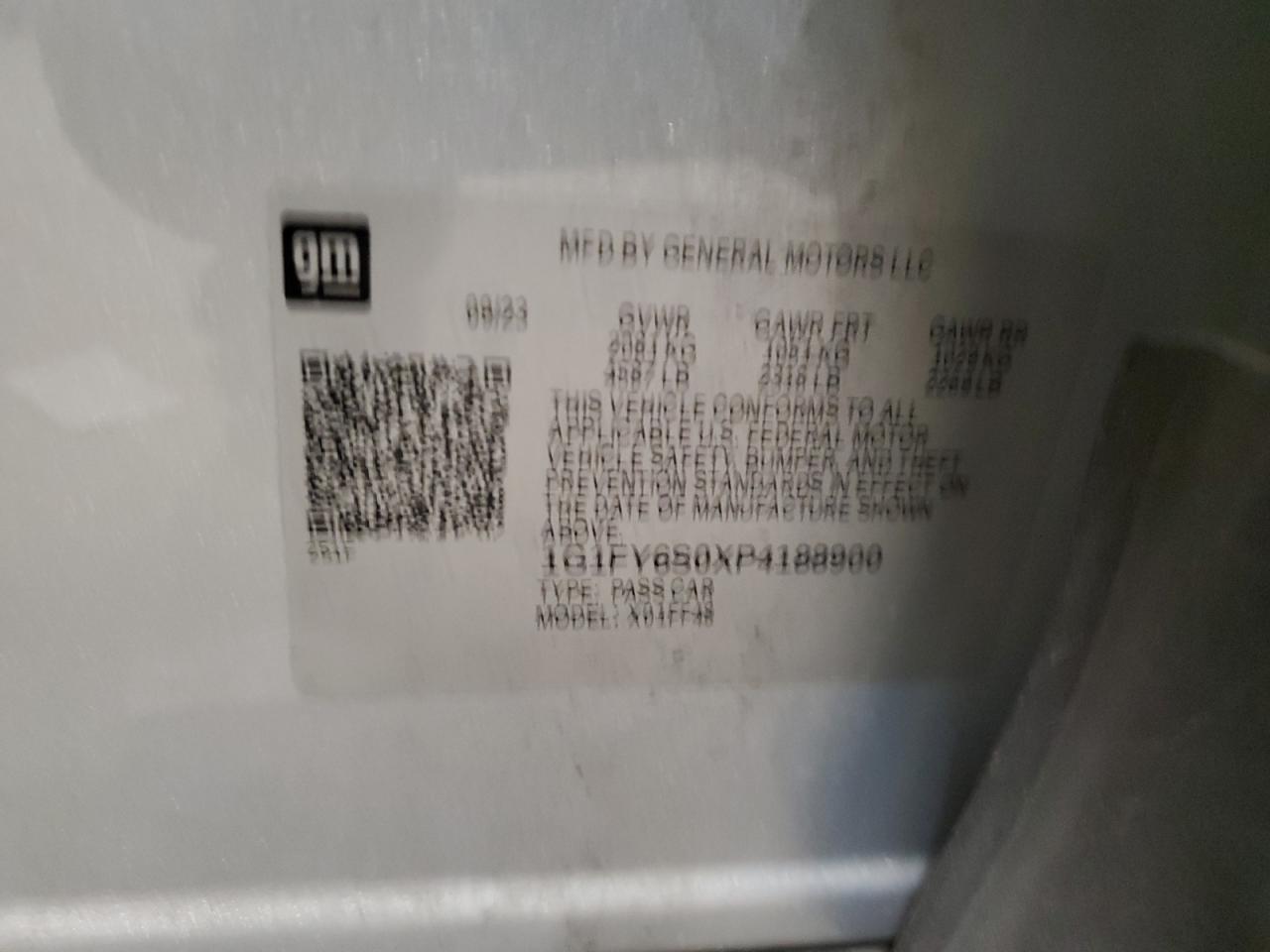 2023 CHEVROLET BOLT EUV LT VIN:1G1FY6S0XP4188900