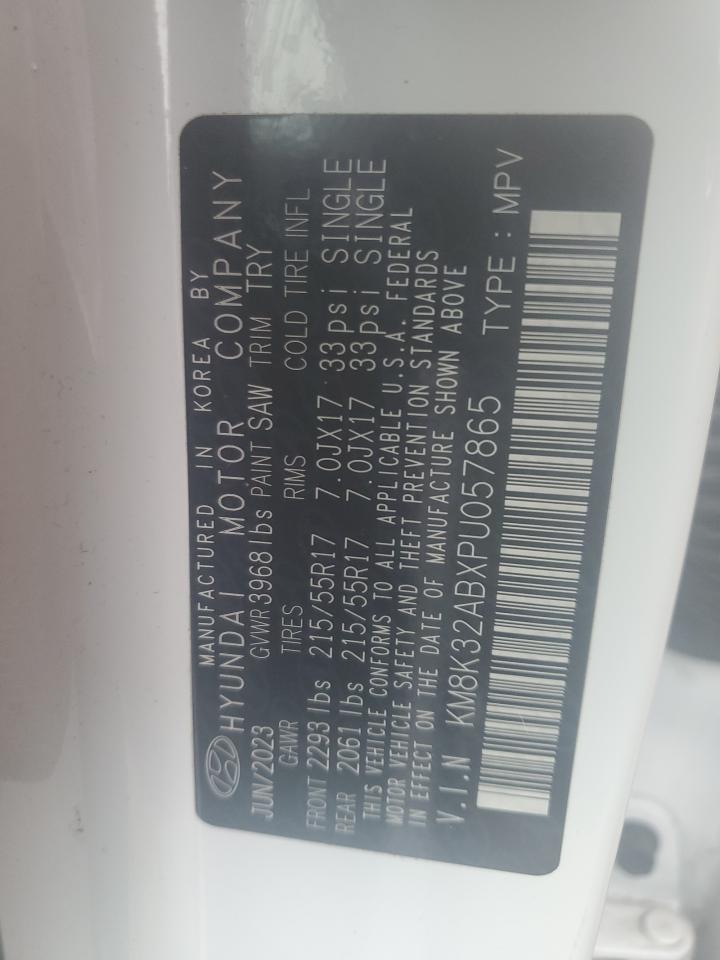 2023 HYUNDAI KONA SEL VIN:KM8K32ABXPU057865