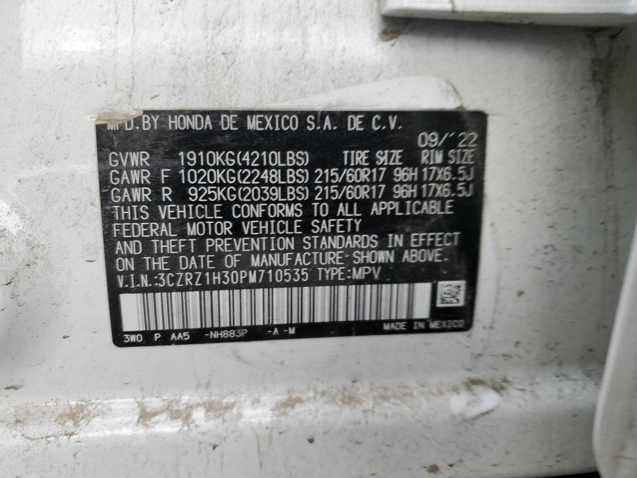 2023 HONDA HR-V LX VIN:3CZRZ1H30PM710535