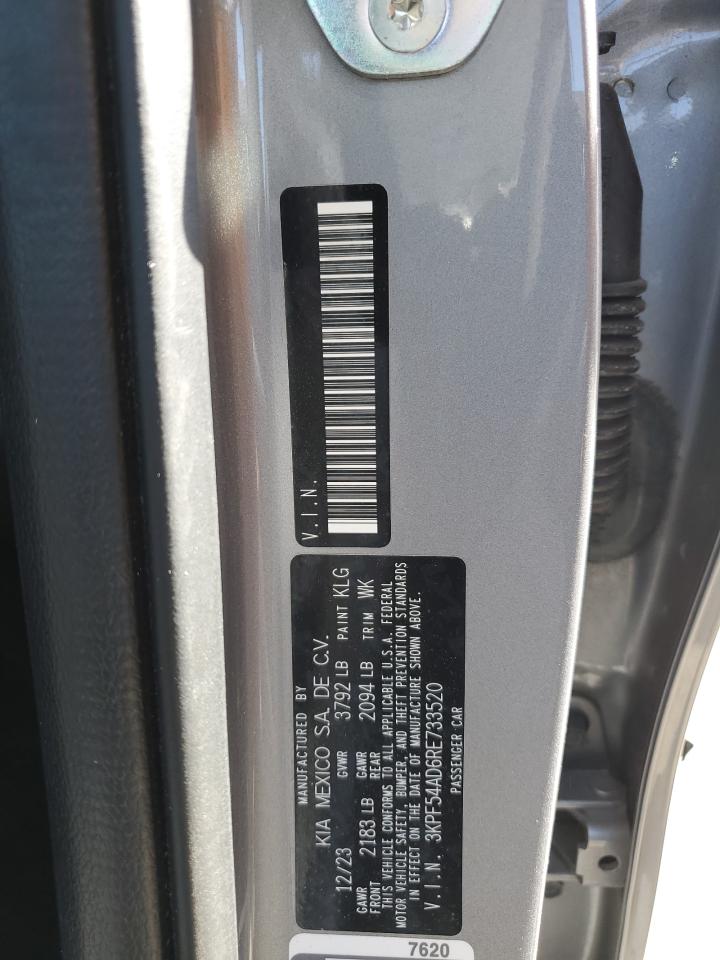 2024 KIA FORTE GT LINE VIN:3KPF54AD6RE733520