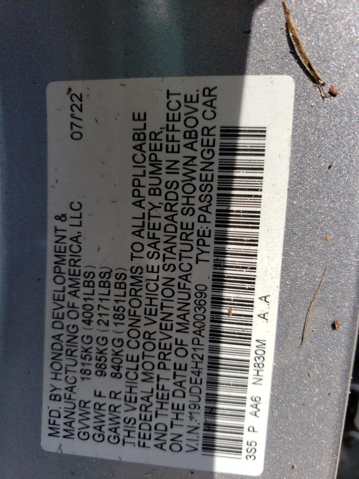 2023 ACURA INTEGRA  VIN:19UDE4H21PA003690