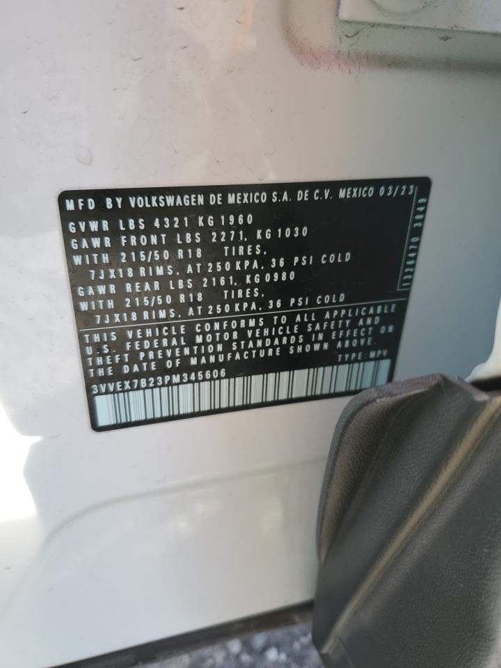 2023 VOLKSWAGEN TAOS SE VIN:3VVEX7B23PM345606