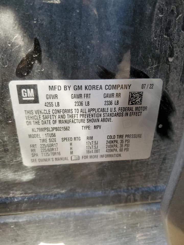 2023 CHEVROLET TRAILBLAZER LT VIN:KL79MPSL3PB021562