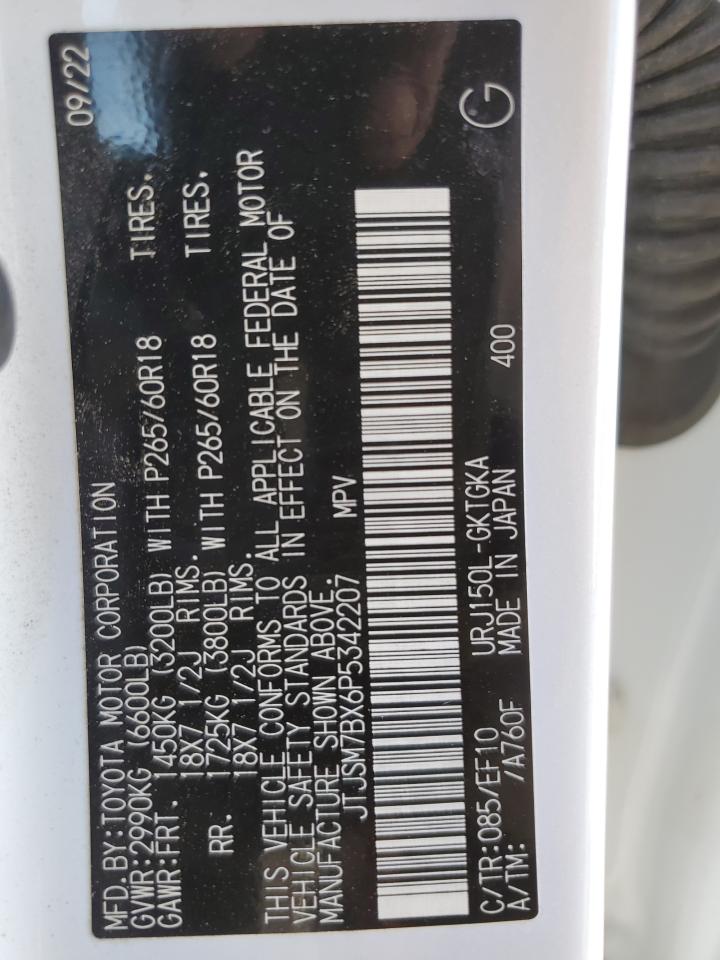 2023 LEXUS GX 460 VIN:JTJSM7BX6P5342207