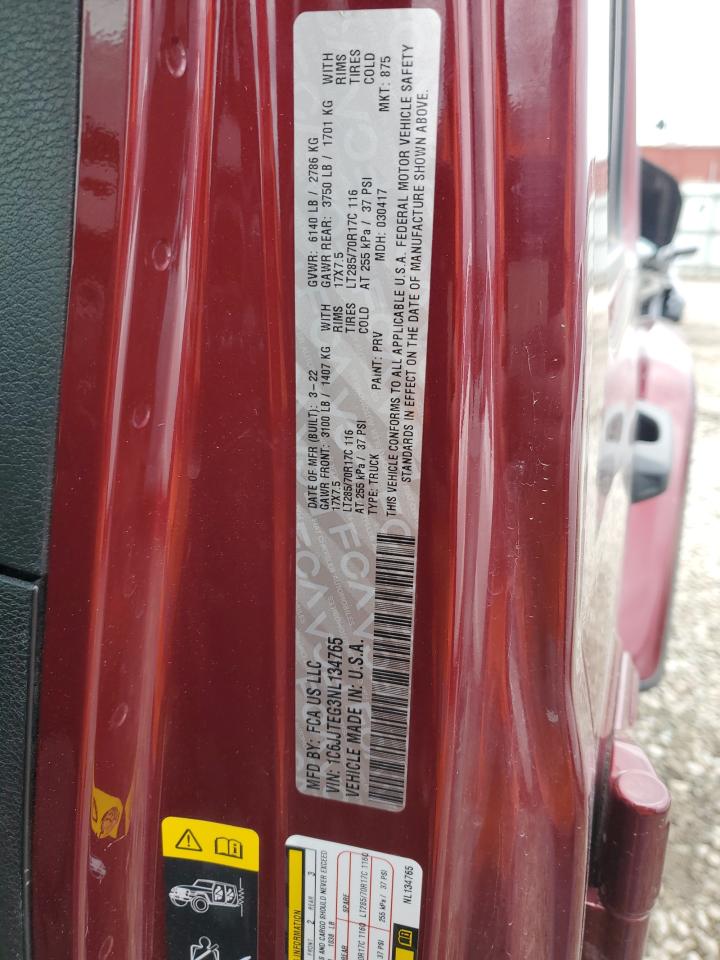 2022 JEEP GLADIATOR MOJAVE VIN:1C6JJTEG3NL134765