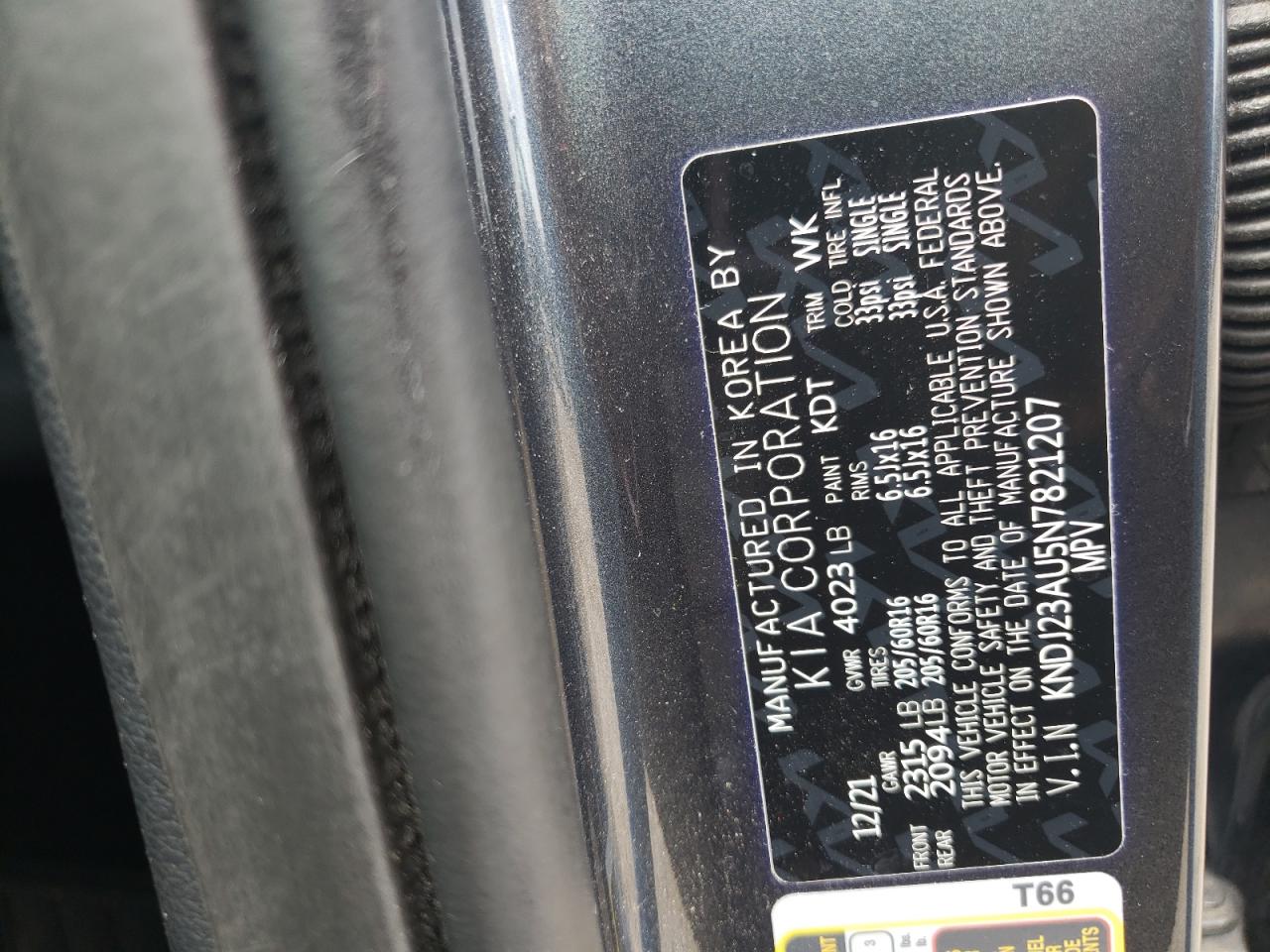 2022 KIA SOUL LX VIN:KNDJ23AU5N7821207