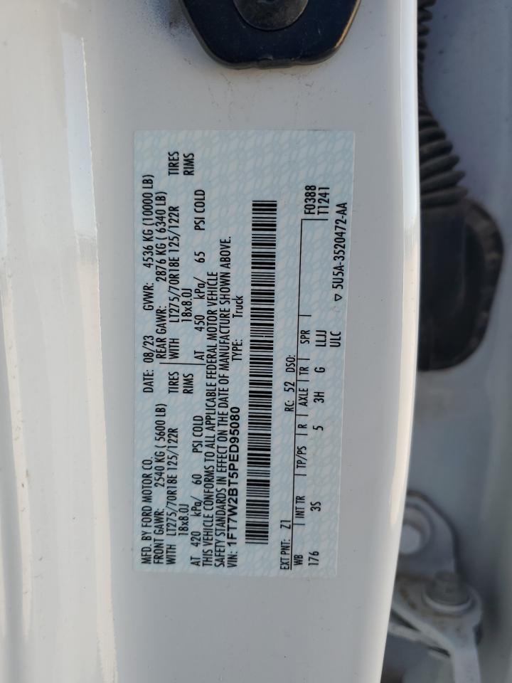2023 FORD F250 SUPER DUTY VIN:1FT7W2BT5PED95080