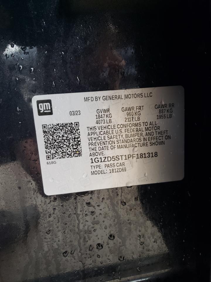 2023 CHEVROLET MALIBU LT VIN:1G1ZD5ST1PF181318