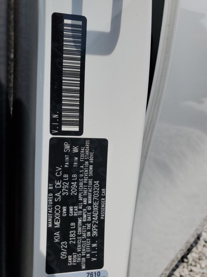 2024 KIA FORTE LX VIN:3KPF24ADXRE703204