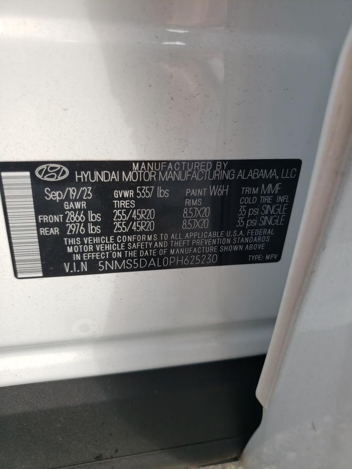 2023 HYUNDAI SANTA FE CALLIGRAPHY VIN:5NMS5DAL0PH625230