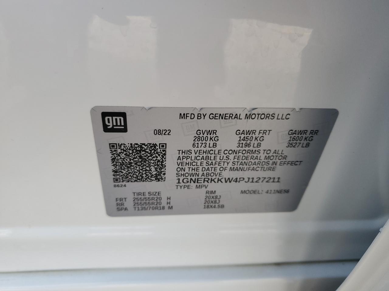 2023 CHEVROLET TRAVERSE PREMIER VIN:1GNERKKW4PJ127211