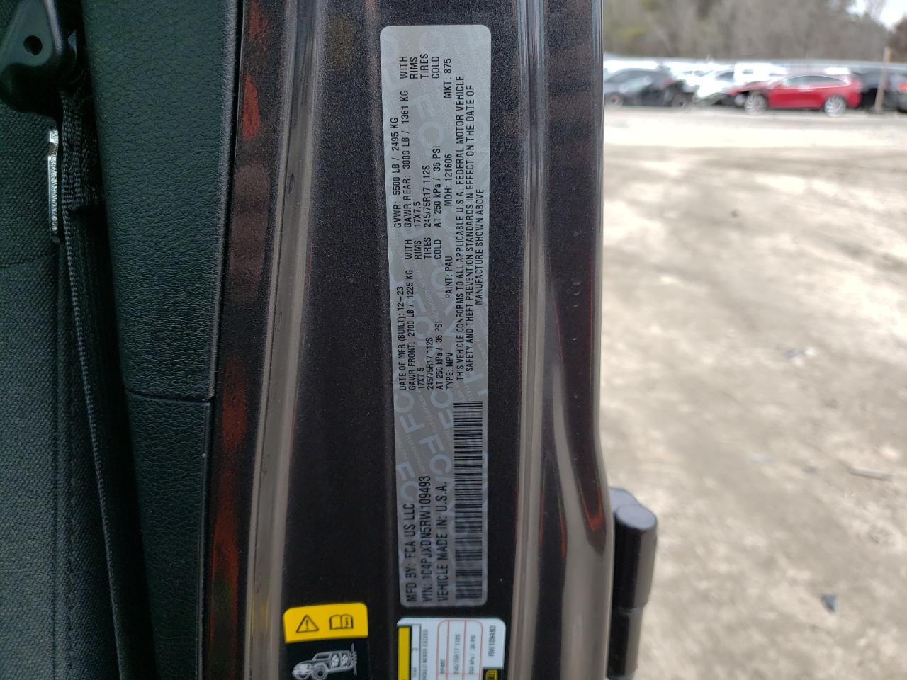 2024 JEEP WRANGLER SPORT VIN:1C4PJXDN5RW109493