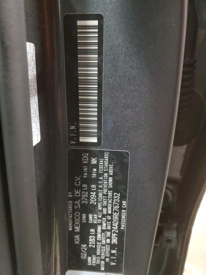 2024 KIA FORTE LX VIN:3KPF24AD9RE767332