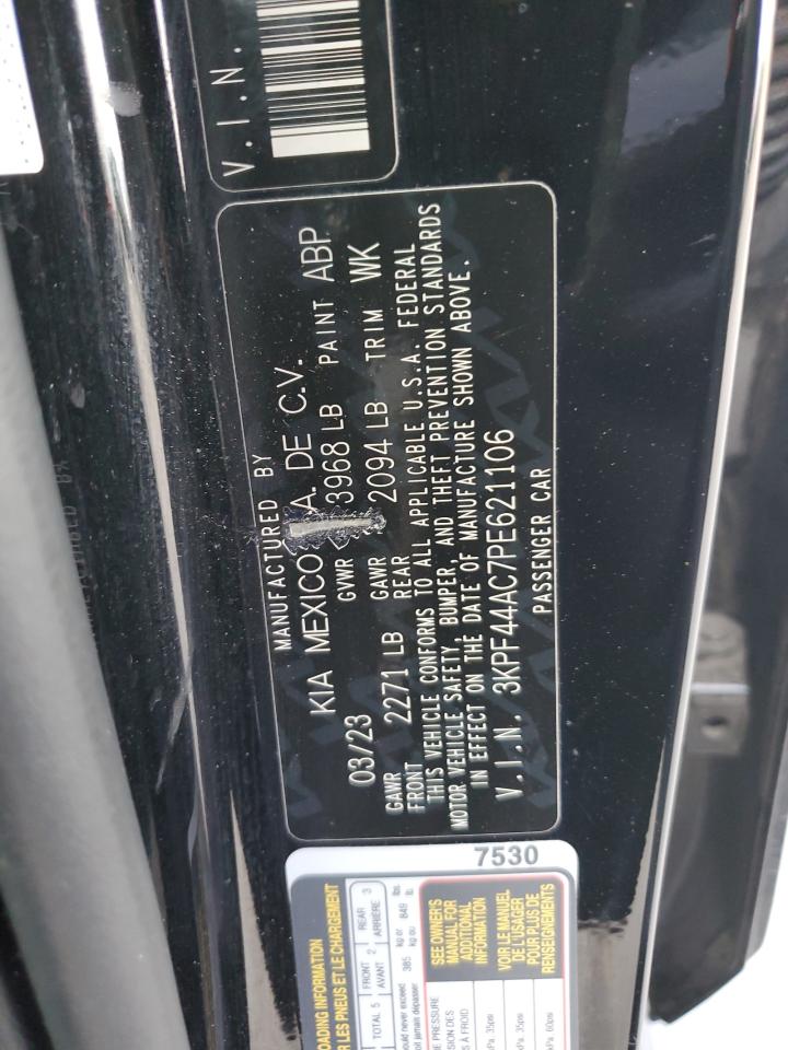 2023 KIA FORTE GT VIN:3KPF44AC7PE621106