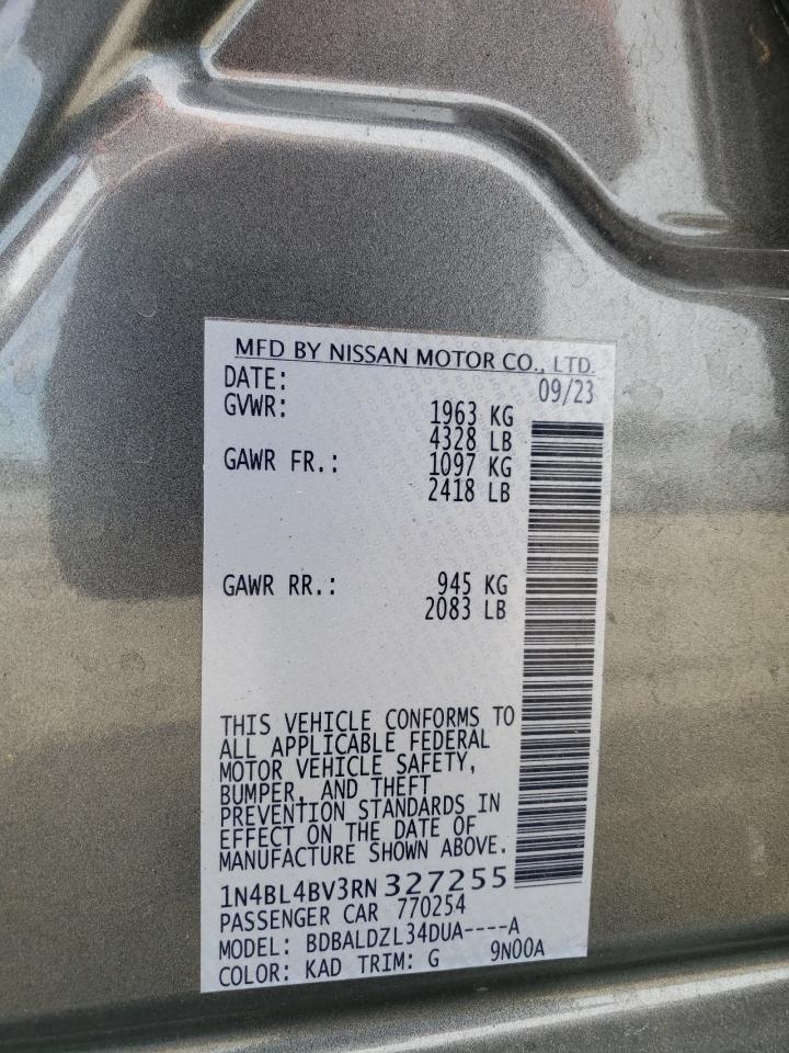 2024 NISSAN ALTIMA S VIN:1N4BL4BV3RN327255