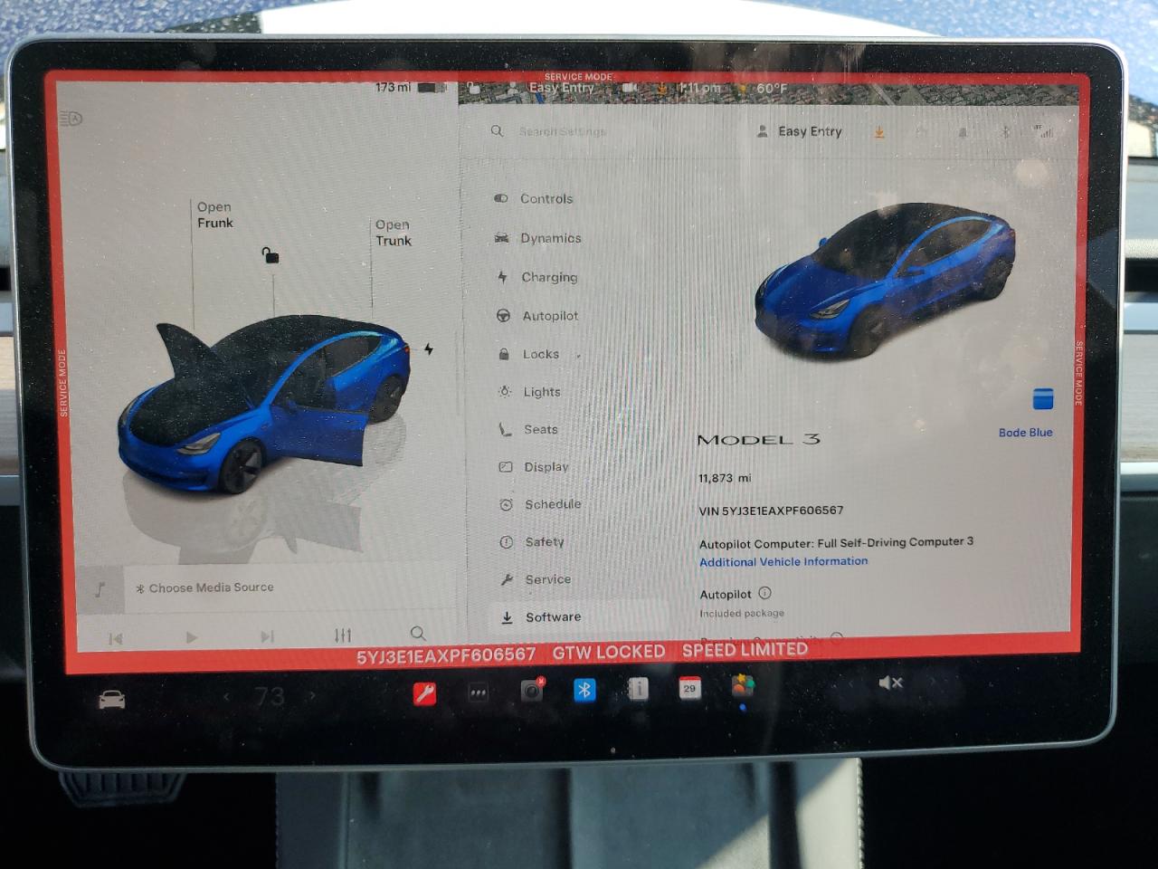 2023 TESLA MODEL 3  VIN:5YJ3E1EAXPF606567