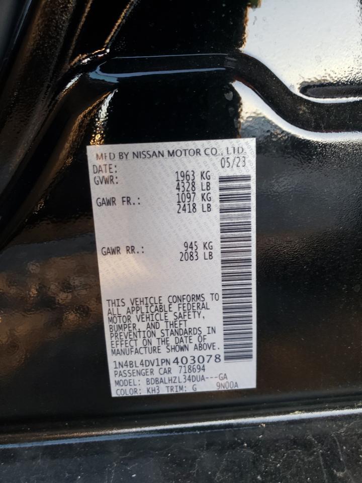 2023 NISSAN ALTIMA SV VIN:1N4BL4DV1PN403078