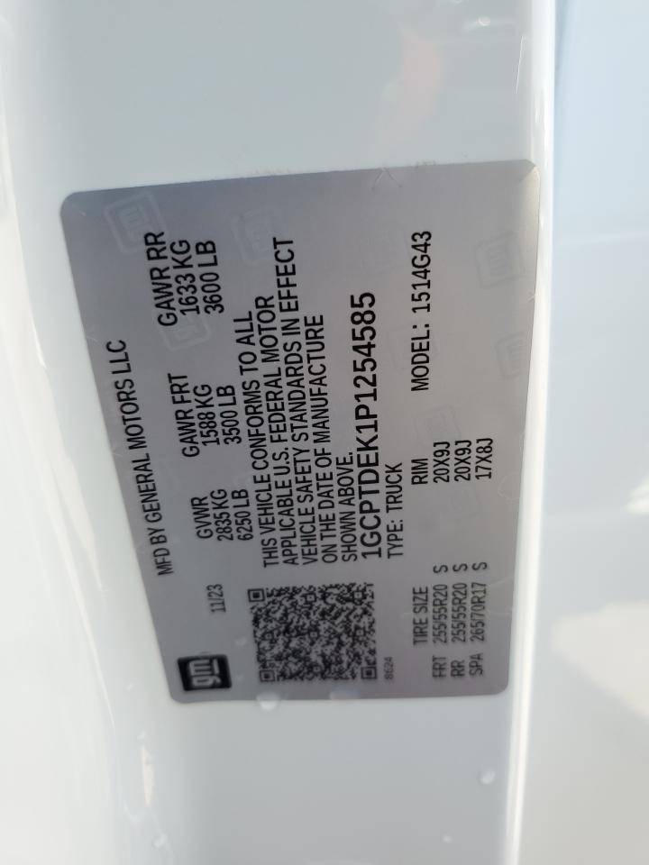 2023 CHEVROLET COLORADO Z71 VIN:1GCPTDEK1P1254585